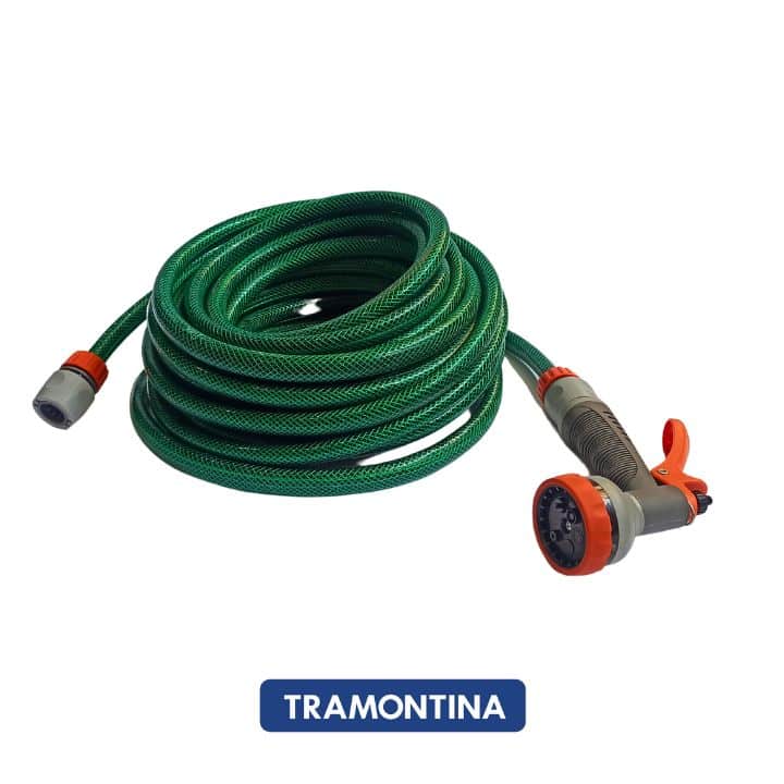 Pack Tuyau d'Arrosage Flex 15m + Buse d'Arrosage Multijet Tramontina