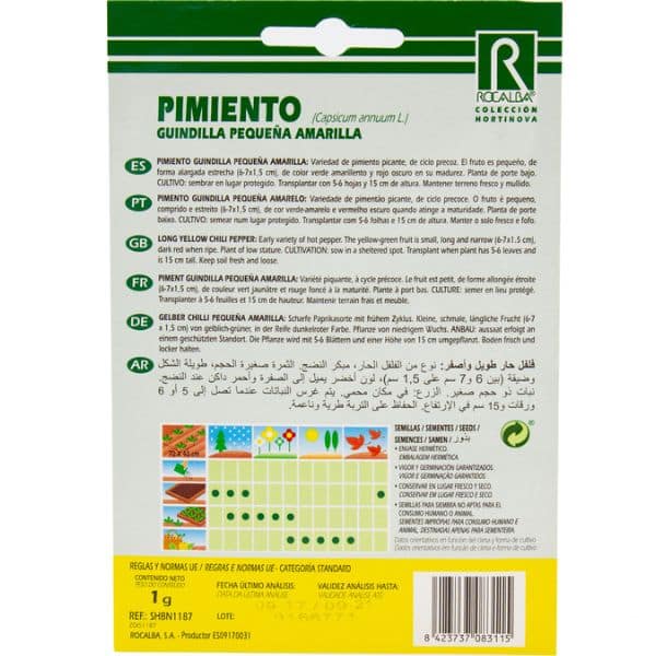 Graine Piment Guindilla Pequeña Amarilla