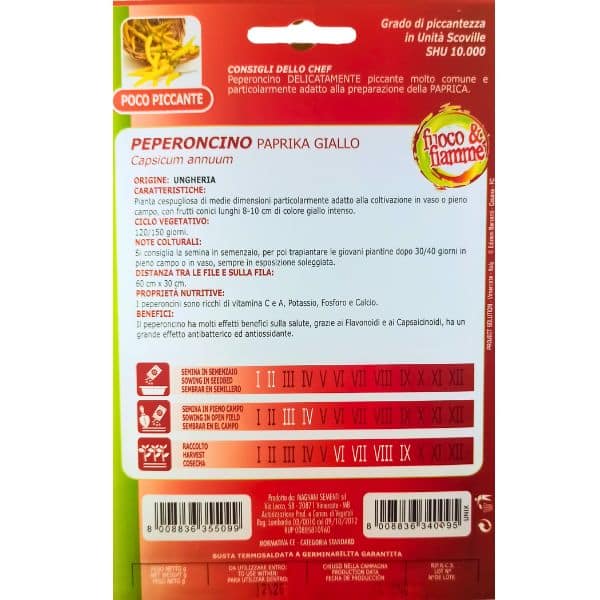 Graines de Piment Épicé 'Paprika Jaune'